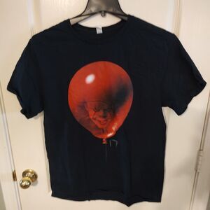 Horror IT Pennywise Red Balloon Men's Sz Large Black Graphic T-Shirt